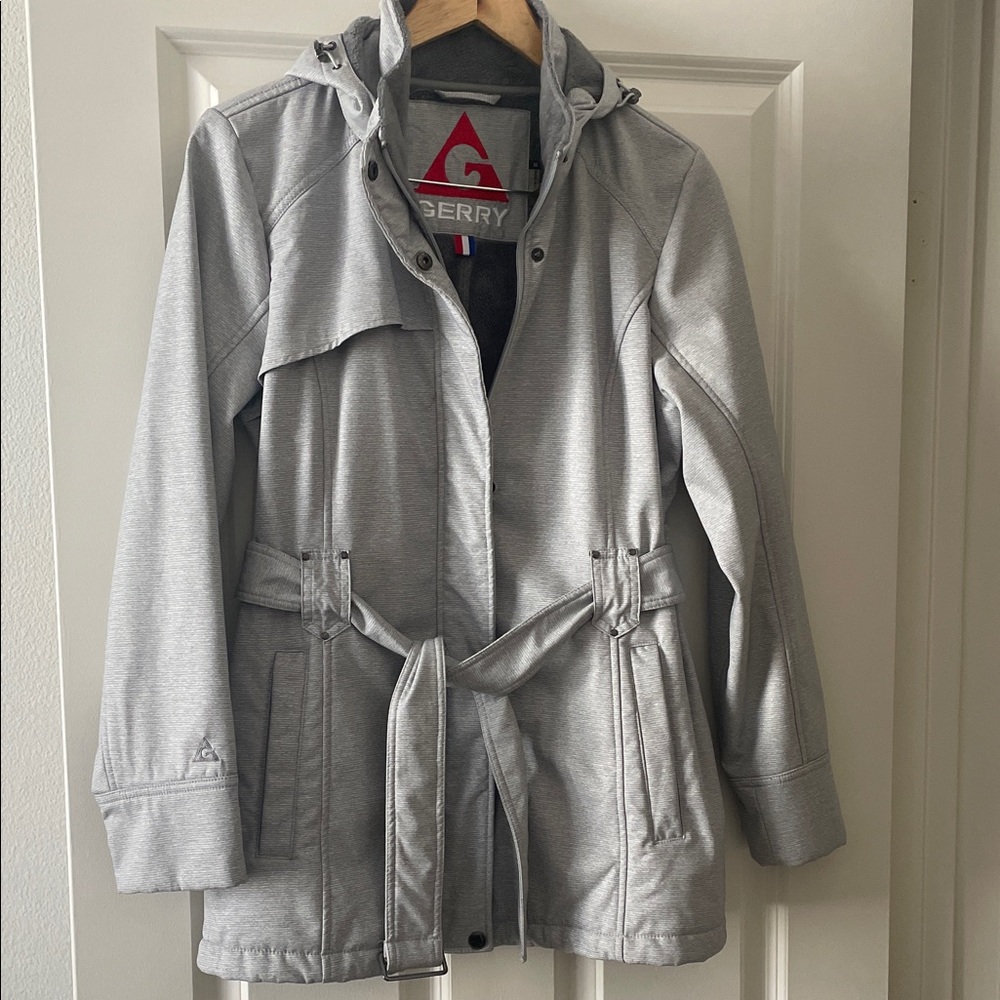 Gerry Weber Women's Light Gray waterproof mid-length Trench Belted Coat